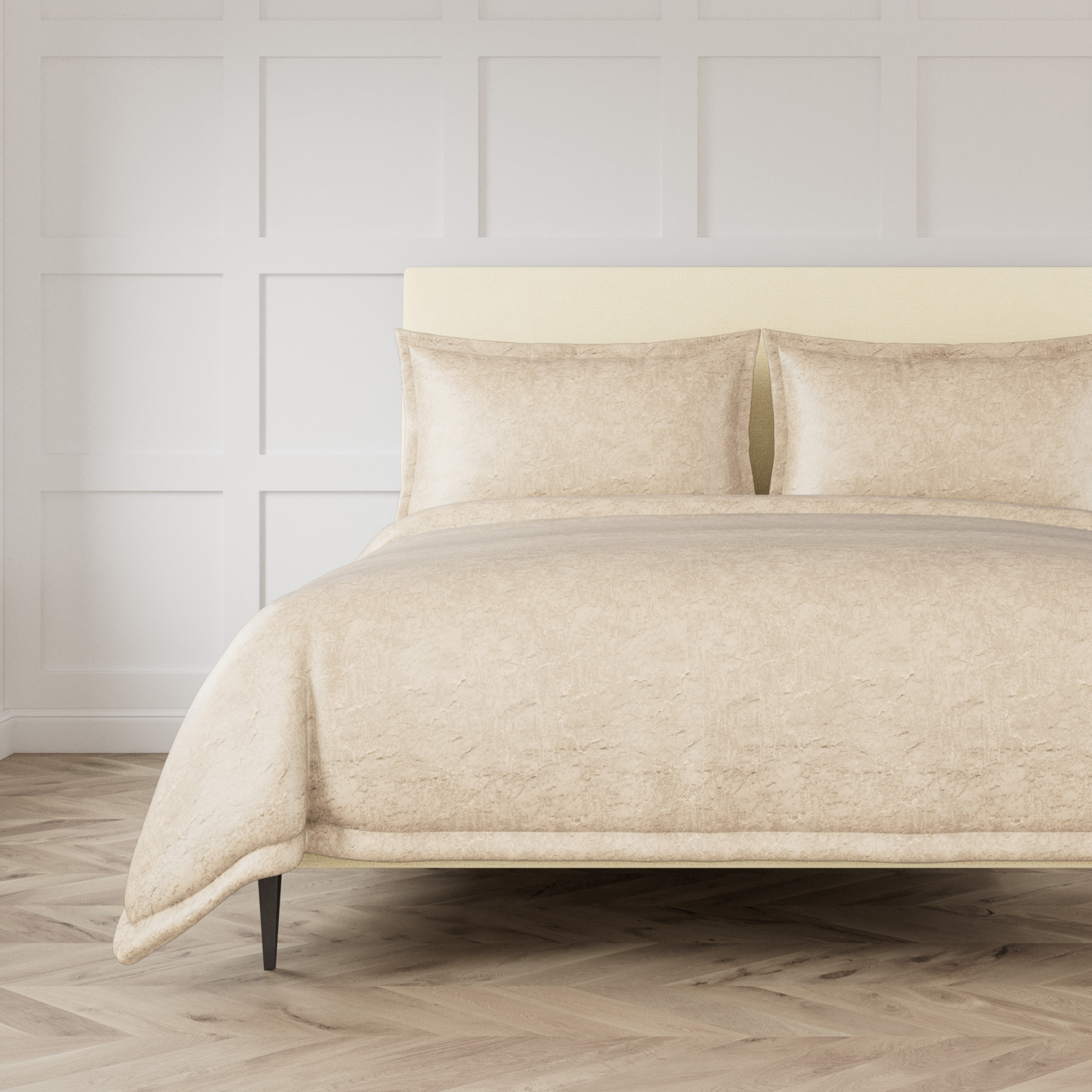 Bed in Ecru Color Ann Gish Allure Duvet Set