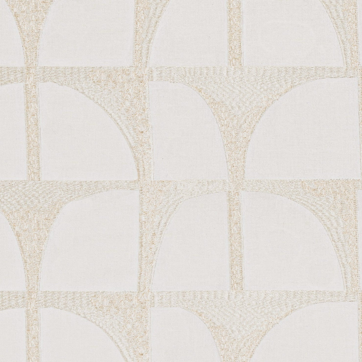 Fabric of Ann Gish Arches Throw and Decorative Pillows in Pearl