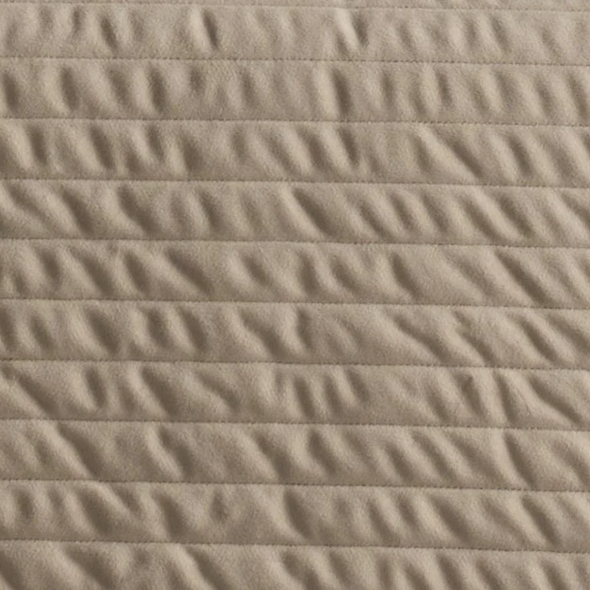 Fabric of Buff colored Ann Gish Channel Velvet Coverlet Set