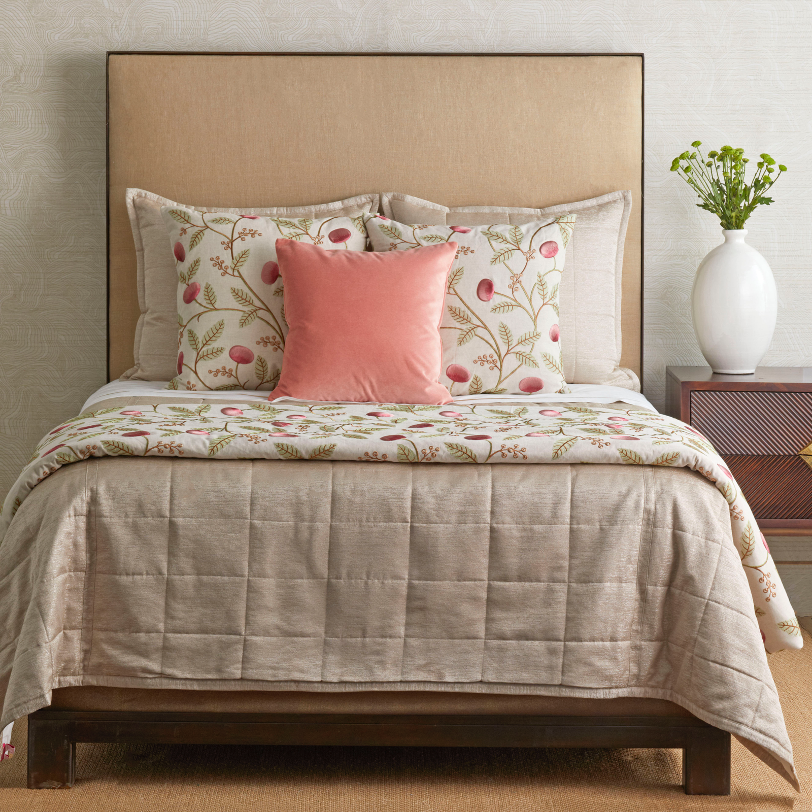 Ann Gish Joliet Throw and Decorative Pillows with Coordinate Bedding