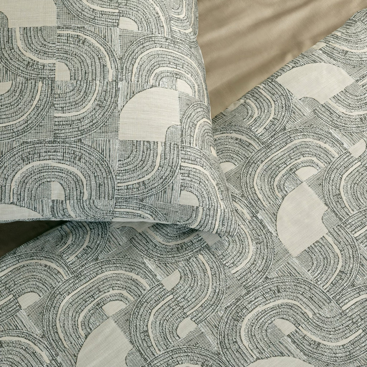 Pattern of Charcoal and Pumice-colored Ann Gish Lugano Comforter Set