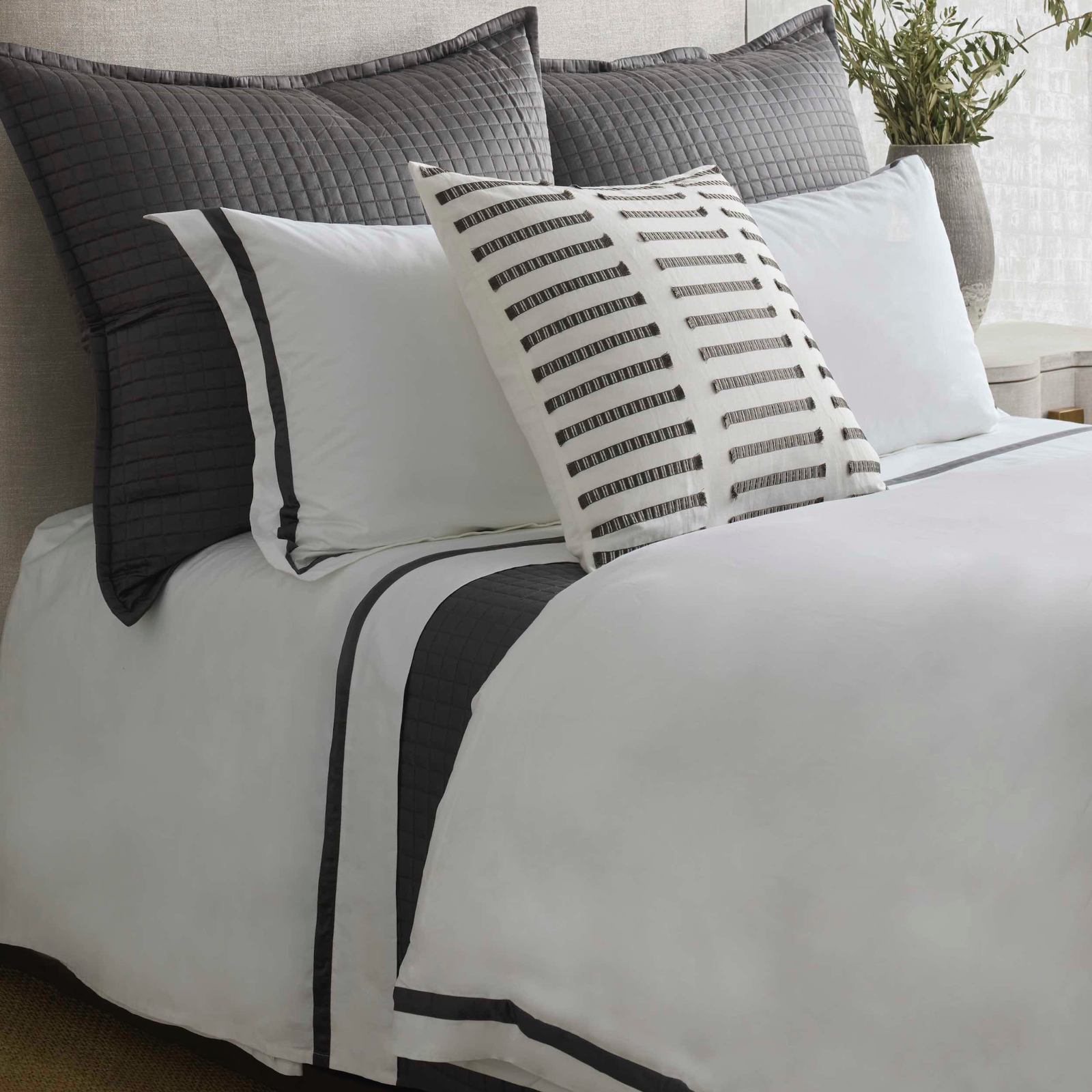 Grey Ann Gish Ready-to-Bed 2.0 Cotton & Trim Bedding with Coordinate Bedding