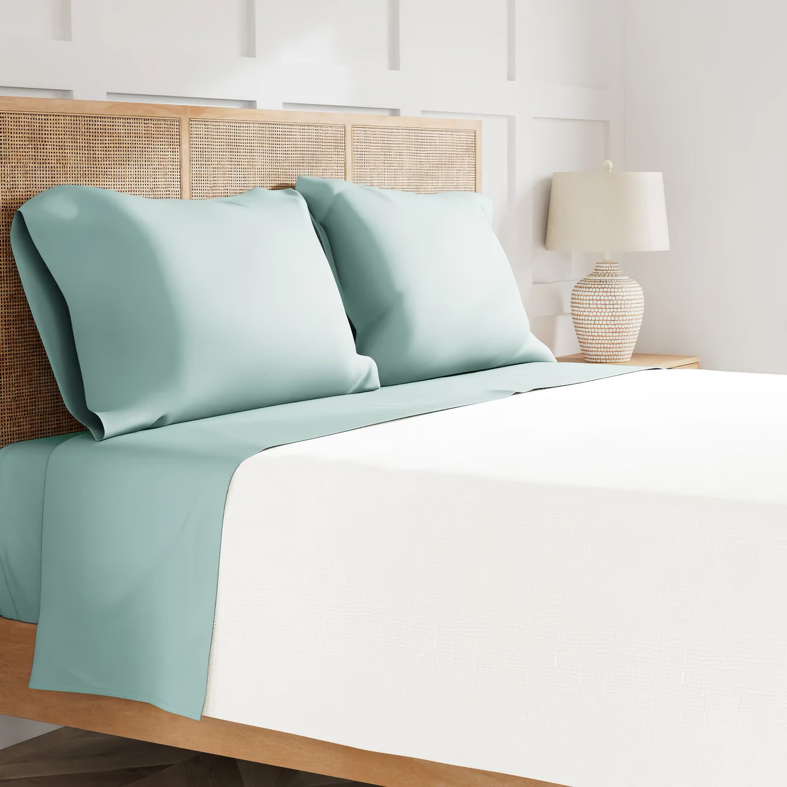 Sheet Set of Ann Gish Ready-to-Bed Bedding in Aqua