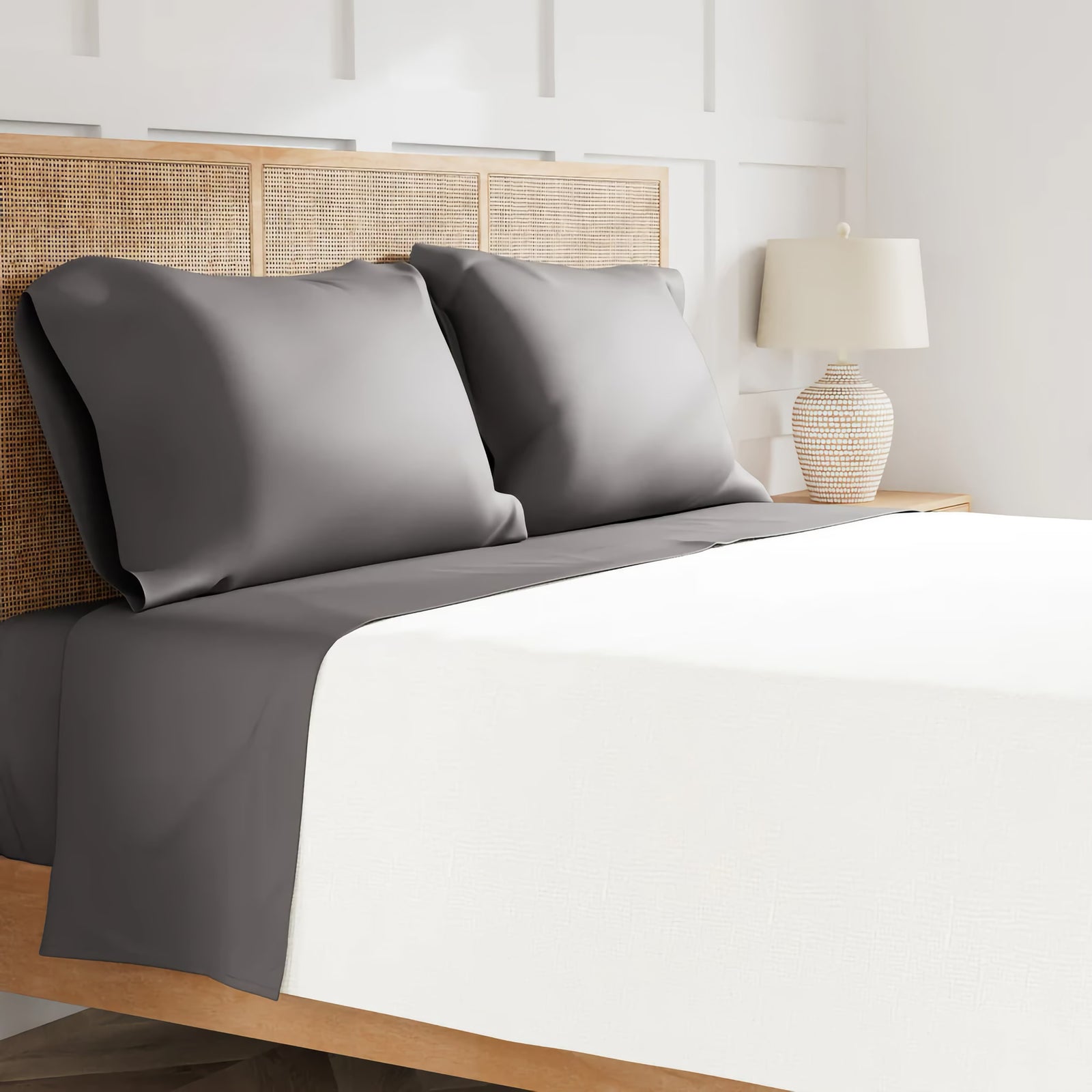 Sheet Set of Ann Gish Ready-to-Bed Bedding in Grey