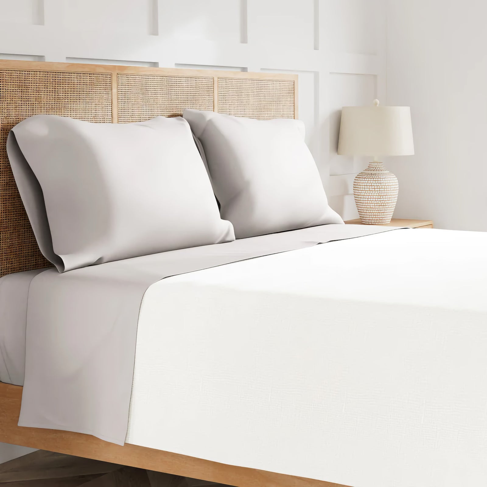 Sheet Set of Ann Gish Ready-to-Bed Bedding in Silver 