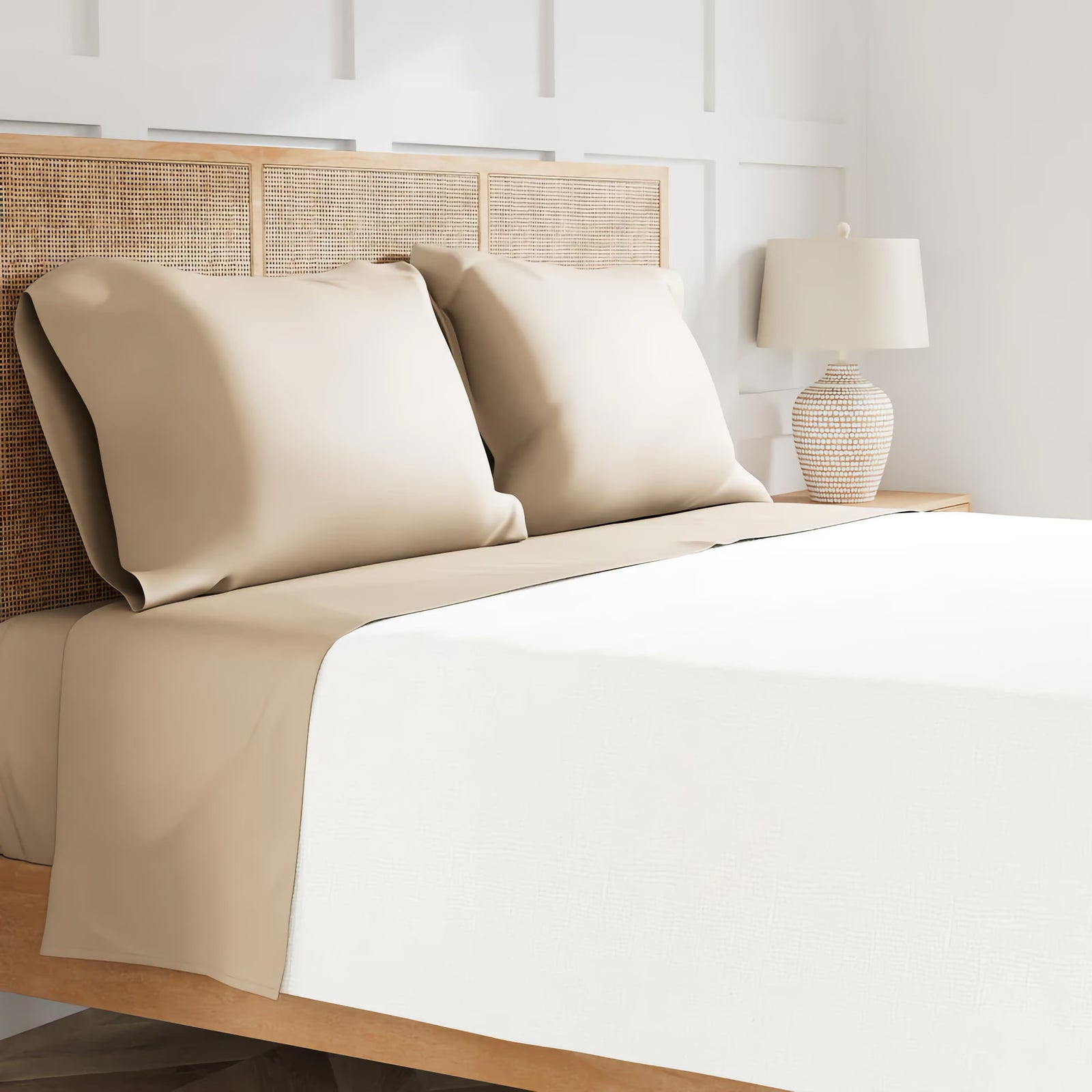 Sheet Set of Ann Gish Ready-to-Bed Bedding in Taupe