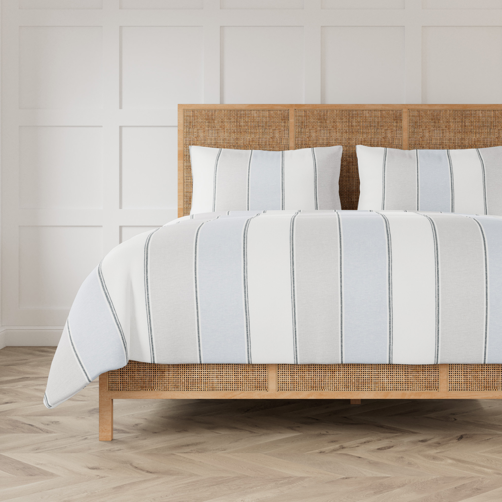 Ann Gish Schooner Duvet Set in Blue/Grey/White