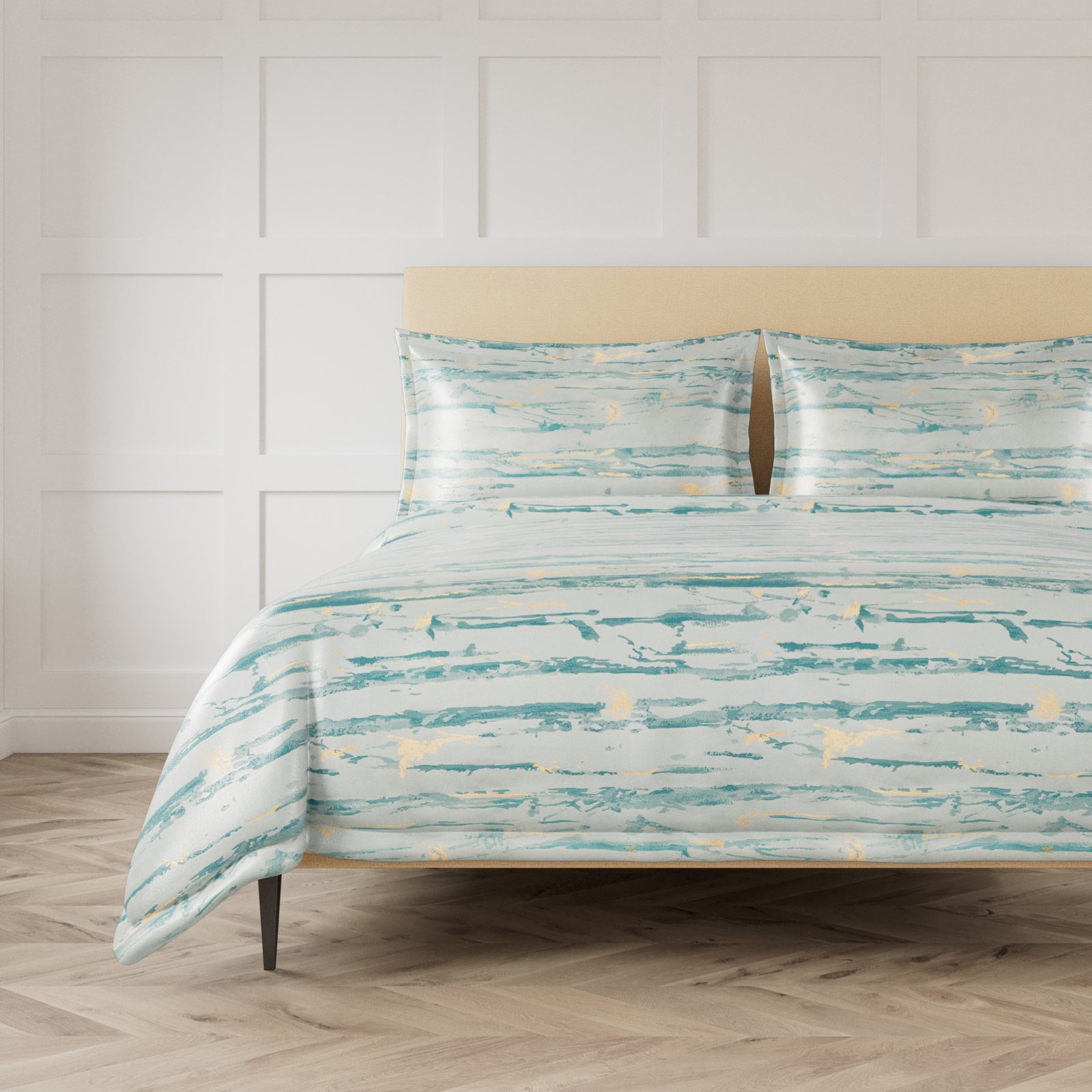 Bed in Blue Ann Gish Serenity Duvet Set