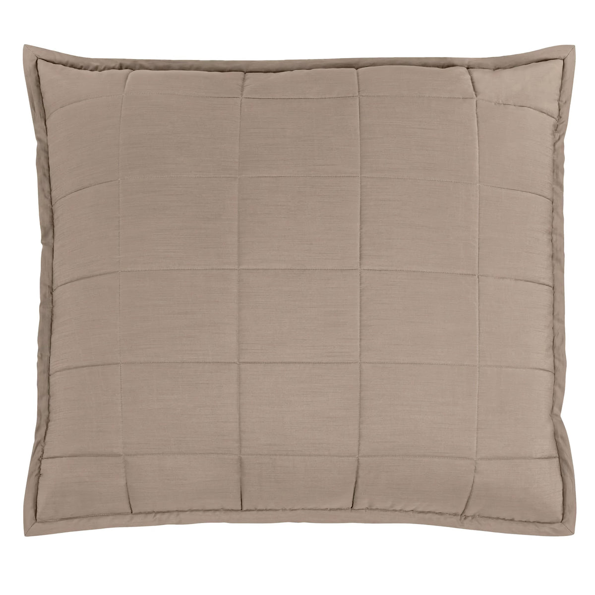 Silo of Cafe au Lait colored Ann Gish Slub Tencel Quilted Sham