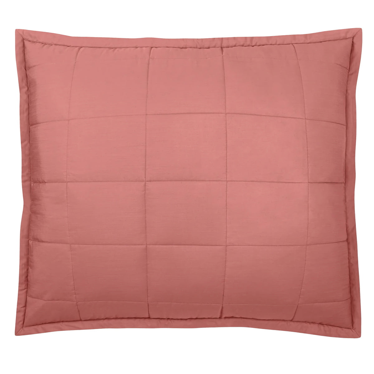 Silo of Persimmon colored Ann Gish Slub Tencel Quilted Sham