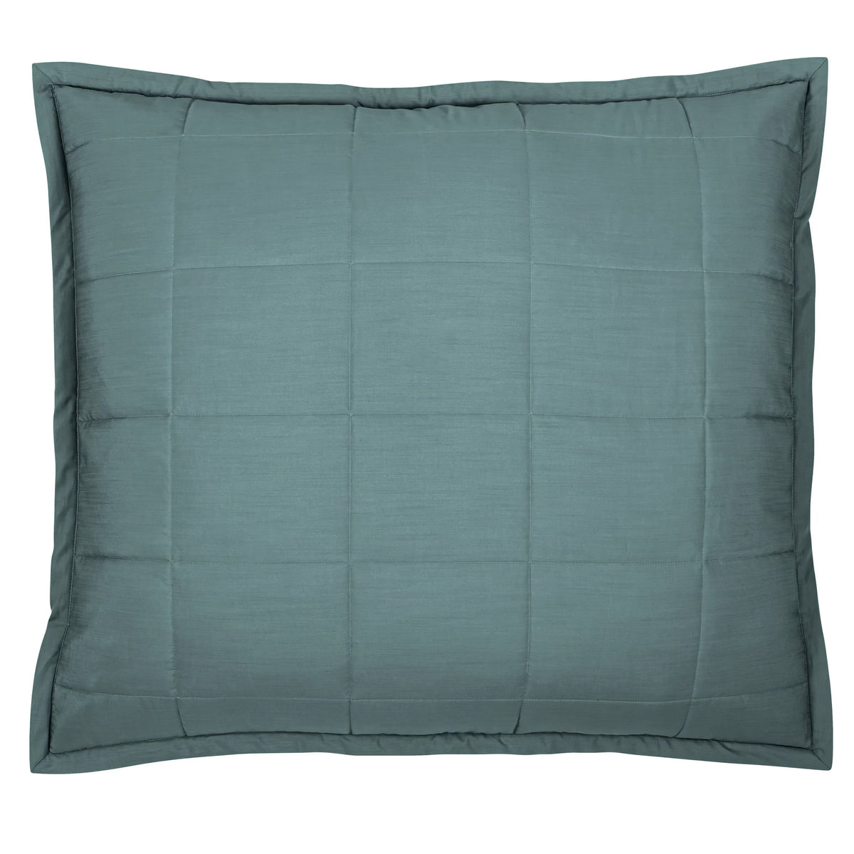 Silo of Sea colored Ann Gish Slub Tencel Quilted Sham