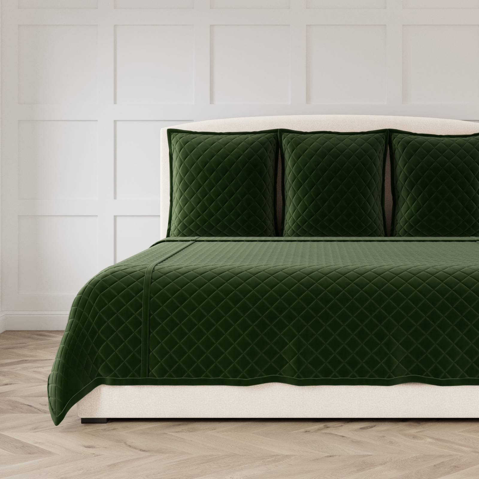 Ann Gish Velvet Coverlet Set in Pine