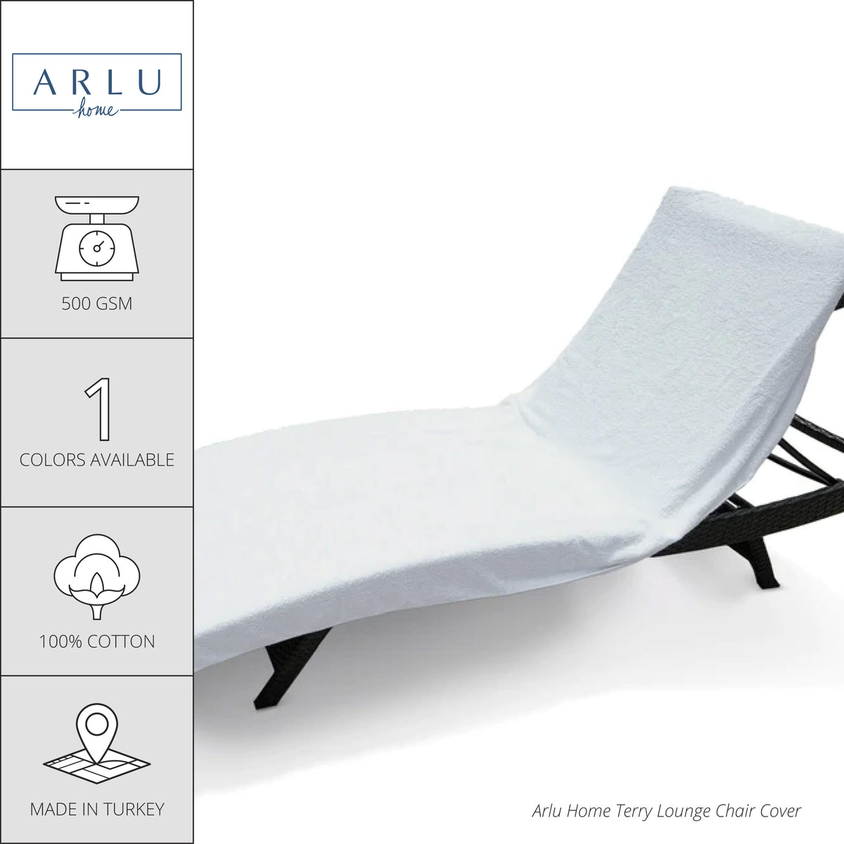 Luxury Terry Lounge Chair Towel Cover by ARLU Home