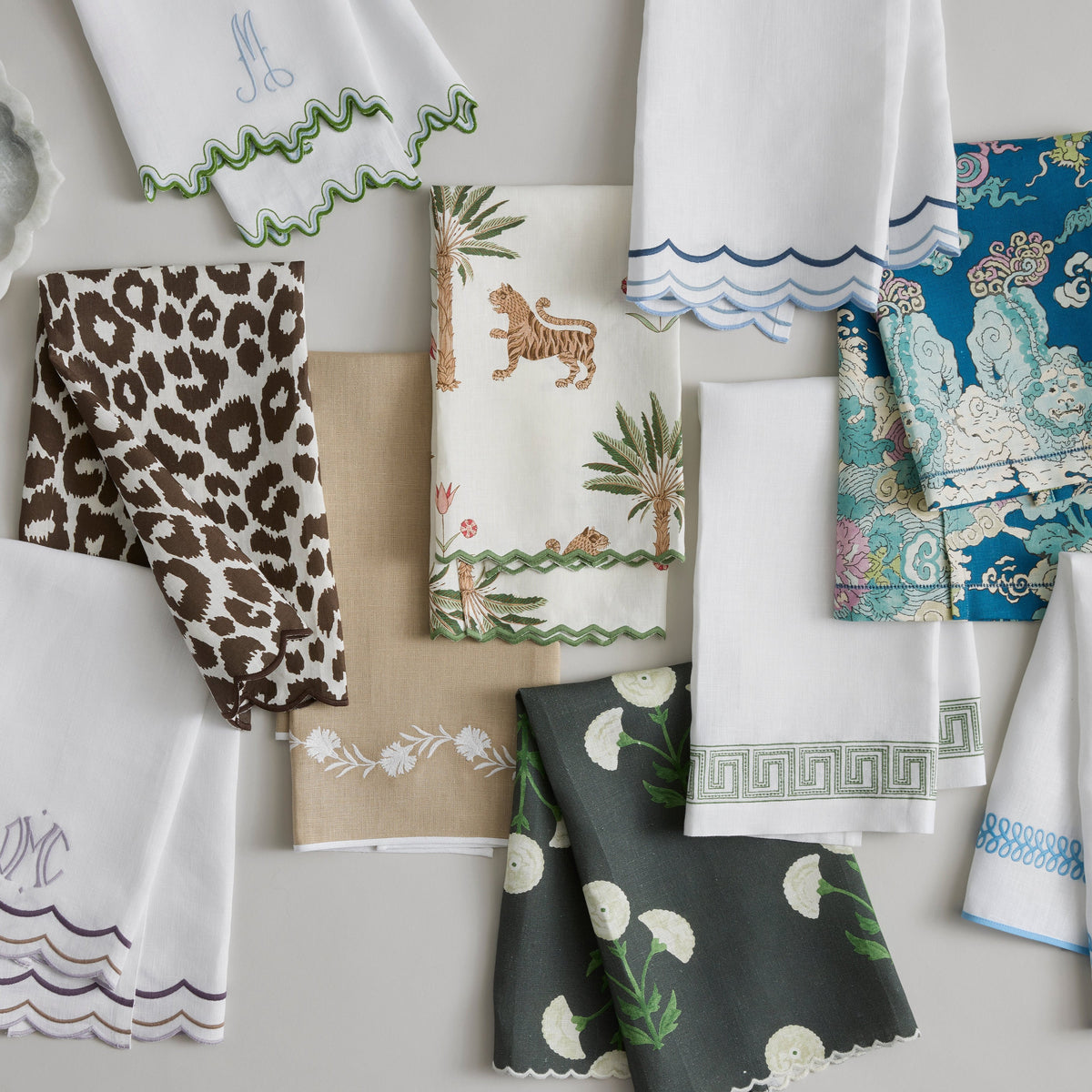 Matouk Guest Towels - Wave, Iconic Leopard, Granada, Daphne, India Three, Gisele, Tiger Palm, Magic Mountain, Ophelia, Astor Braid