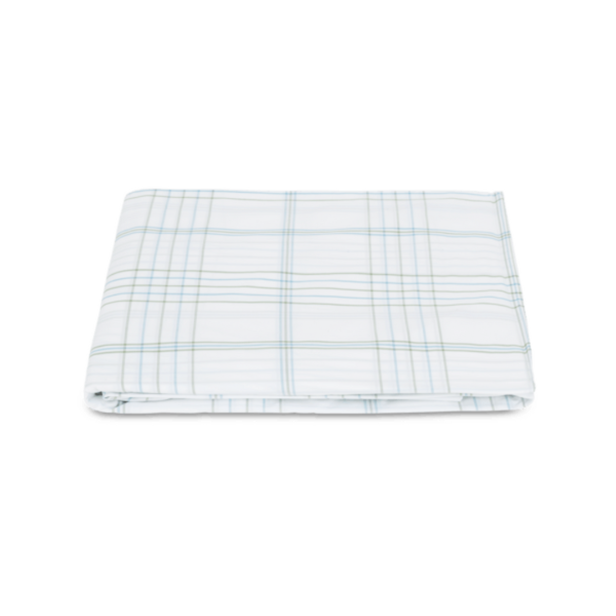 Matouk August Plaid Bedding Fitted Sheet Sea Fine Linens
