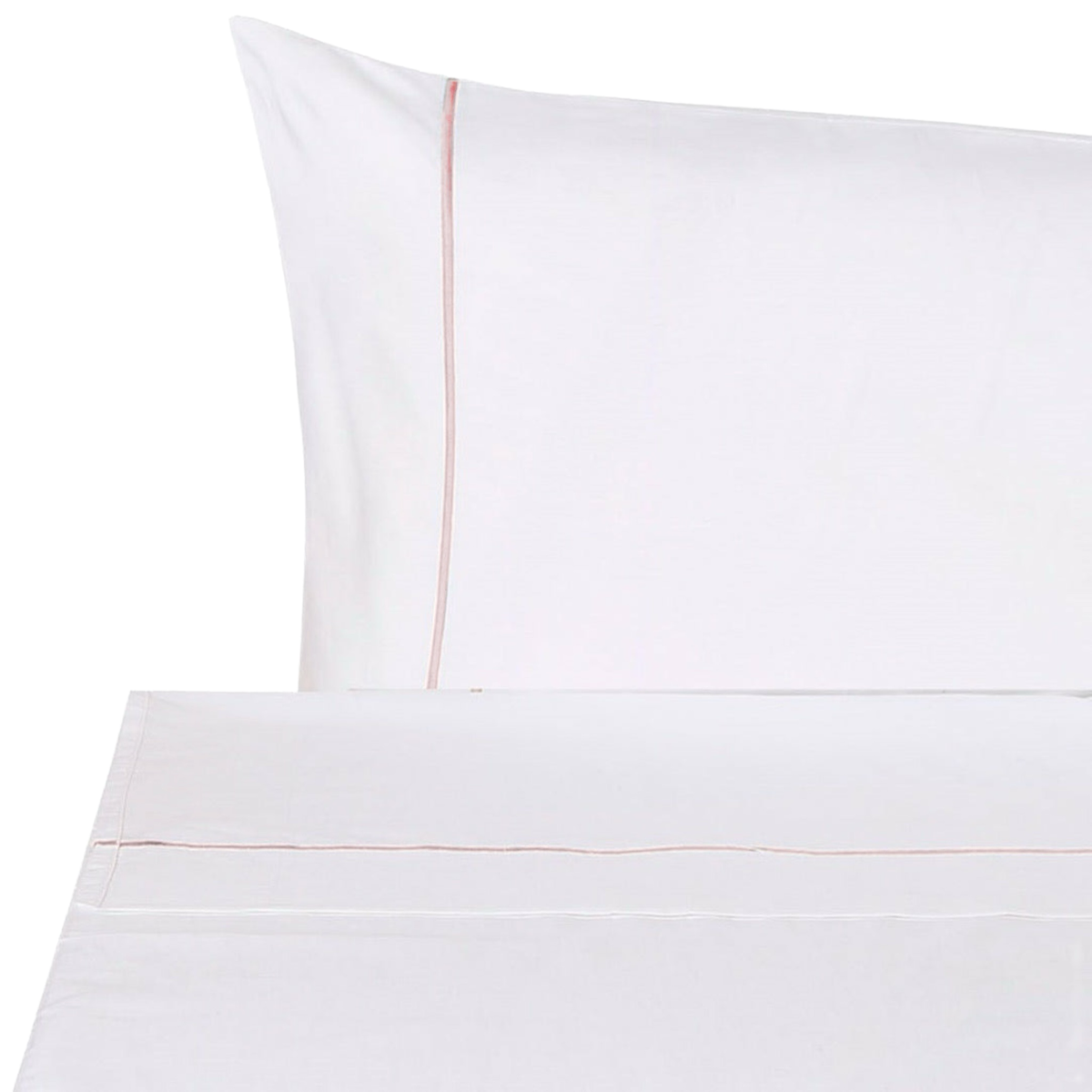 BOVI Classic Hotel Bedding Duvet Set in White and Blush color