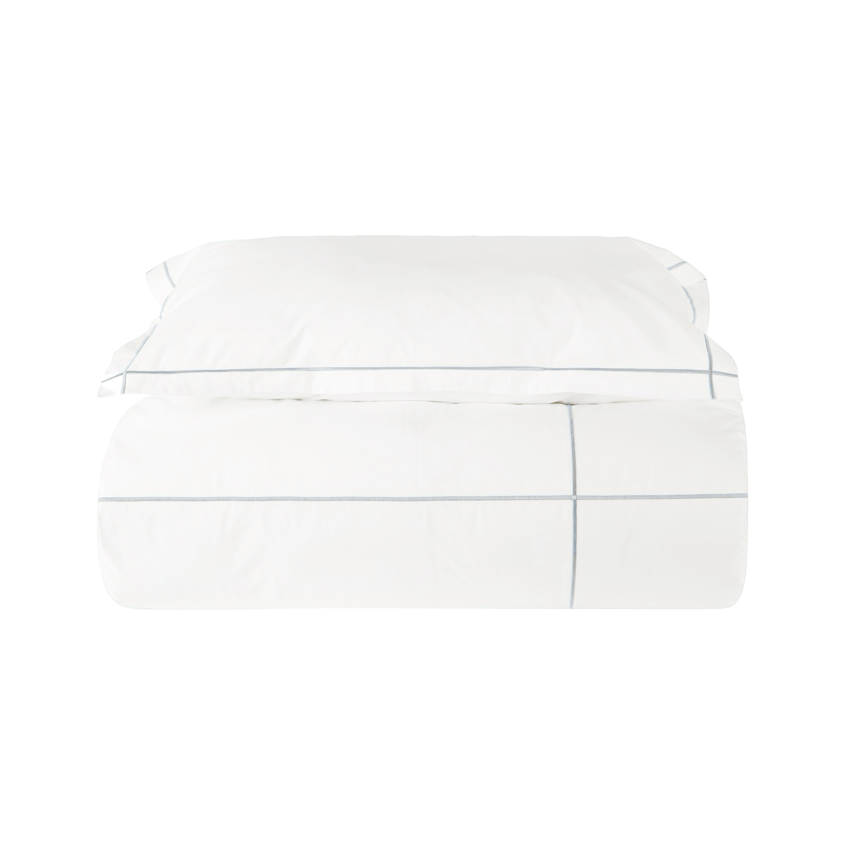 White and Silver Duvet Set of BOVI Classic Hotel Bedding