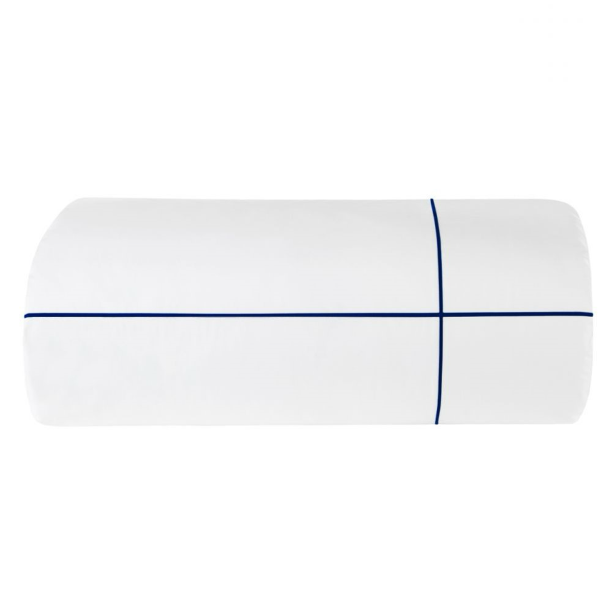 Folded Duvet Cover of BOVI Classic Hotel Bedding in White and Navy