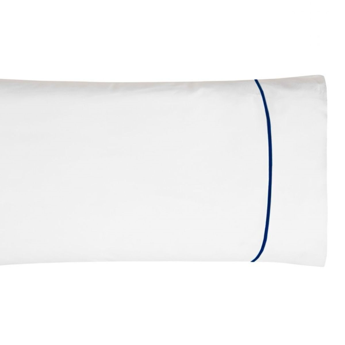 Pillowcase Silo of BOVI Classic Hotel Bedding in White and Navy