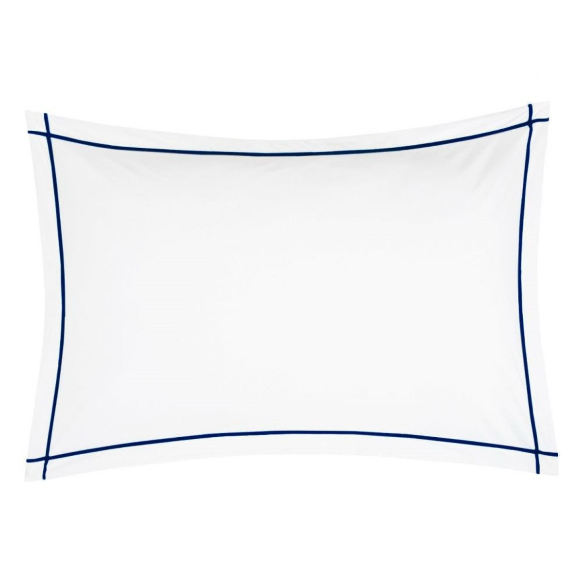 Sham Silo of BOVI Classic Hotel Bedding in White and Navy