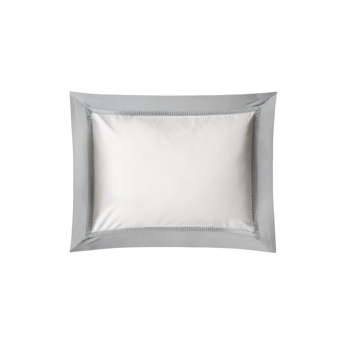 Boudoir Sham Silo of Silver on White BOVI Escada Bedding