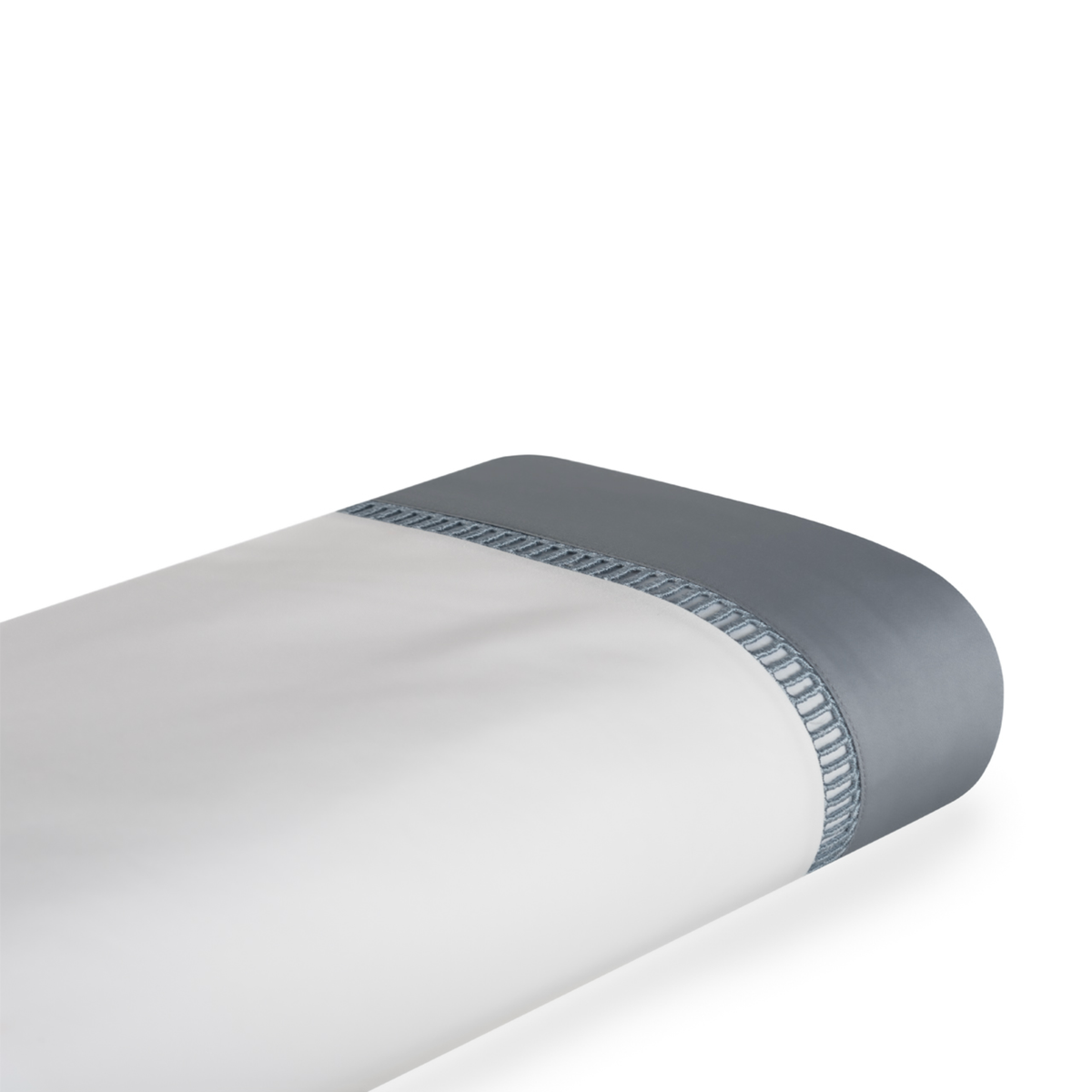 Flat Sheet Closeup of Ocean Blue on White BOVI Escada Bedding