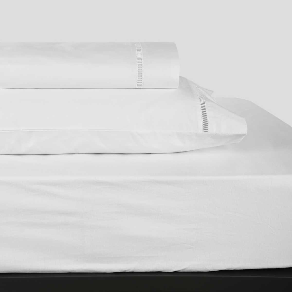 White on White Folded BOVI Escada Sheet and Pillowcase