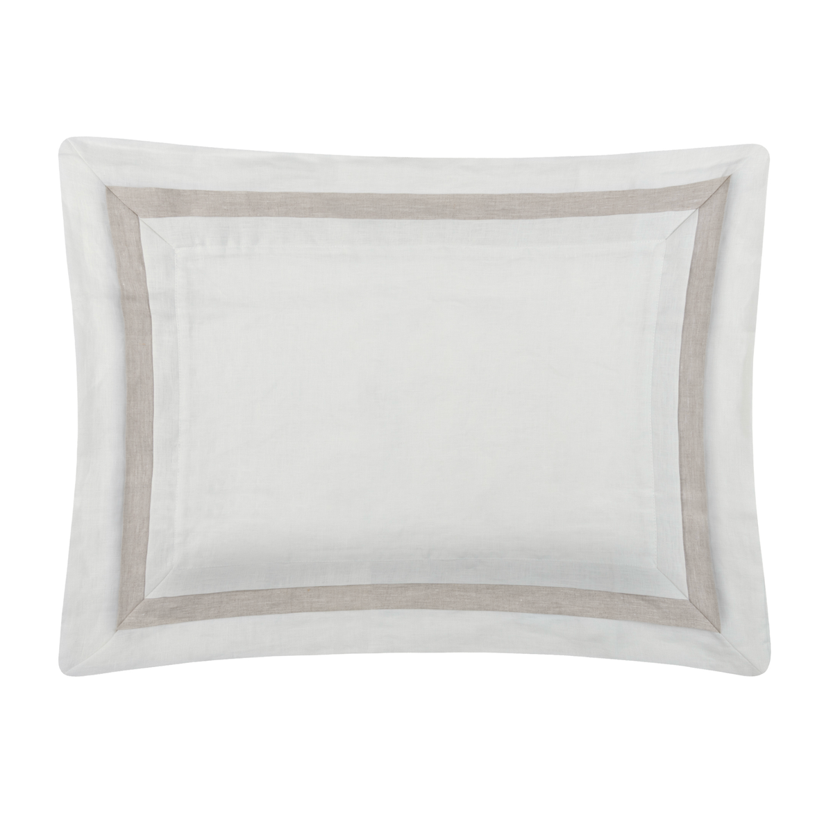 Sham Silo of BOVI Marbella Bedding in White and Flax colors
