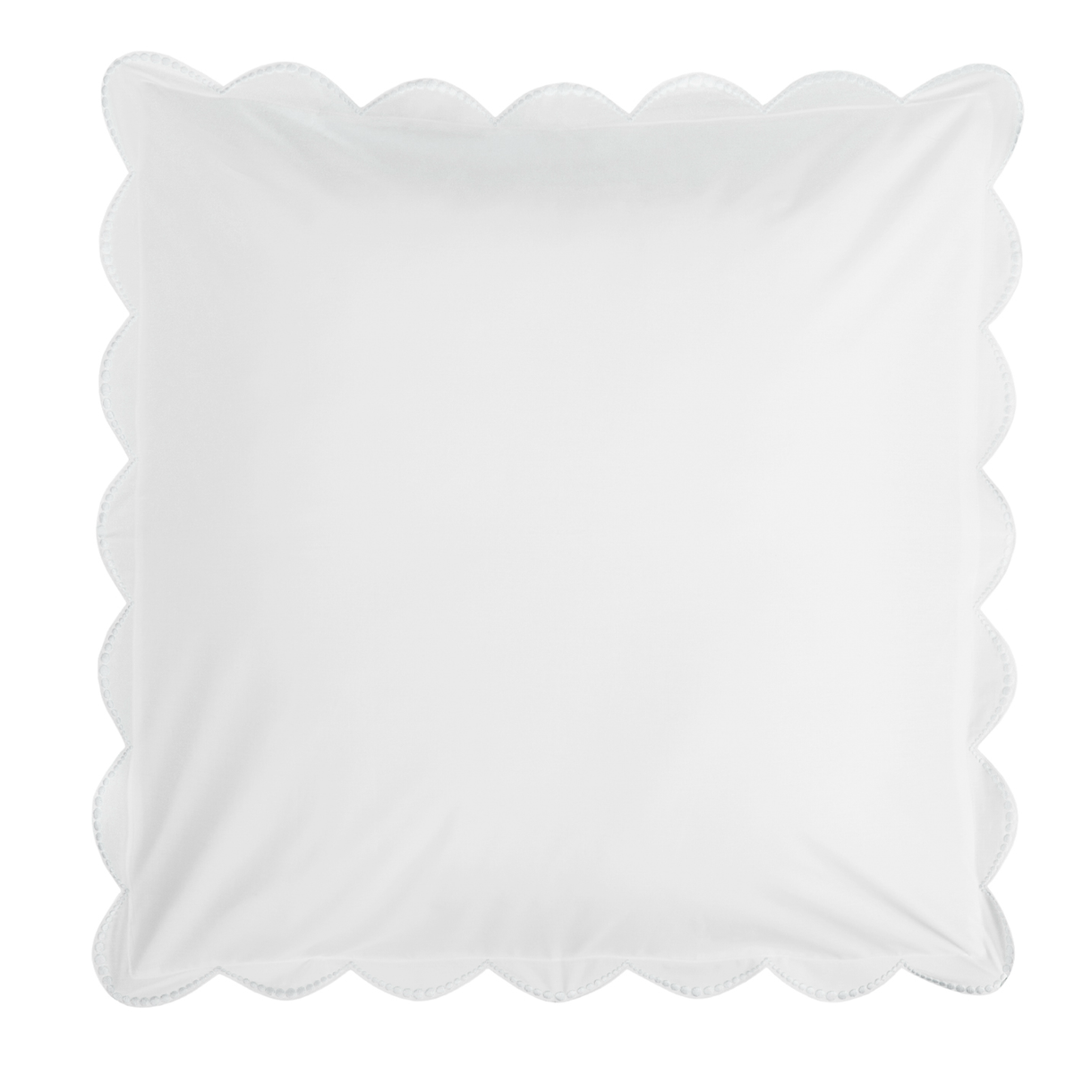 Euro Sham of White and White BOVI Nazare Bedding