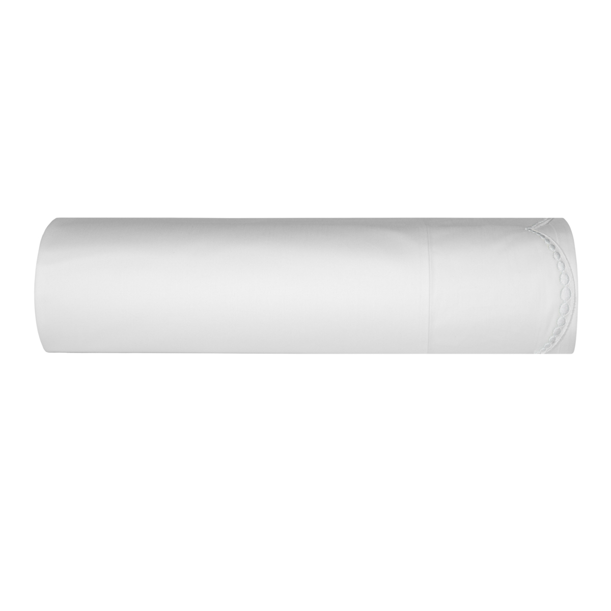 Folded Flat Sheet of White and White BOVI Nazare Bedding