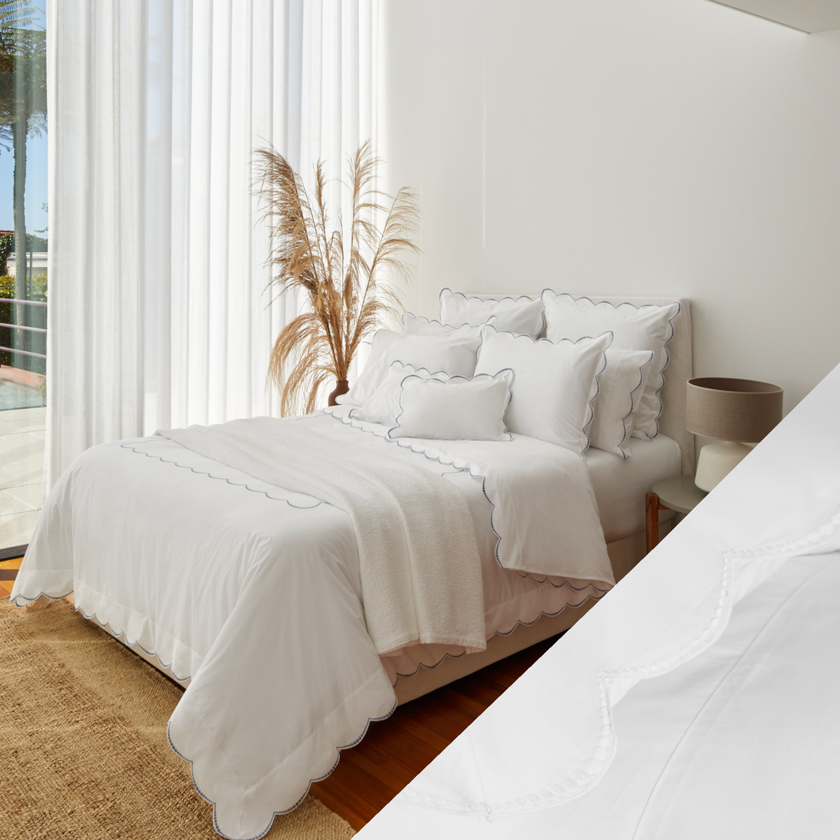 BOVI Nazare Bedding with White and White Swatch