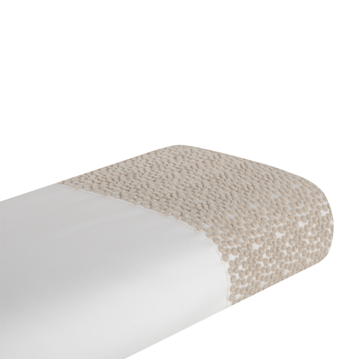 Top Sheet of BOVI Pearls Bedding in White and Latte Colors