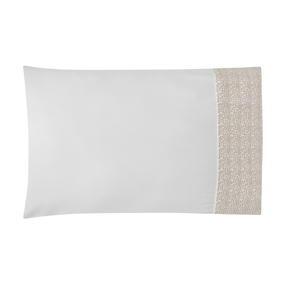 Pillowcase of BOVI Pearls Bedding in White and Latte Colors
