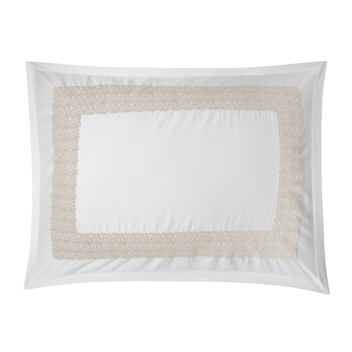 Standard Sham of BOVI Pearls Bedding in White and Latte Colors