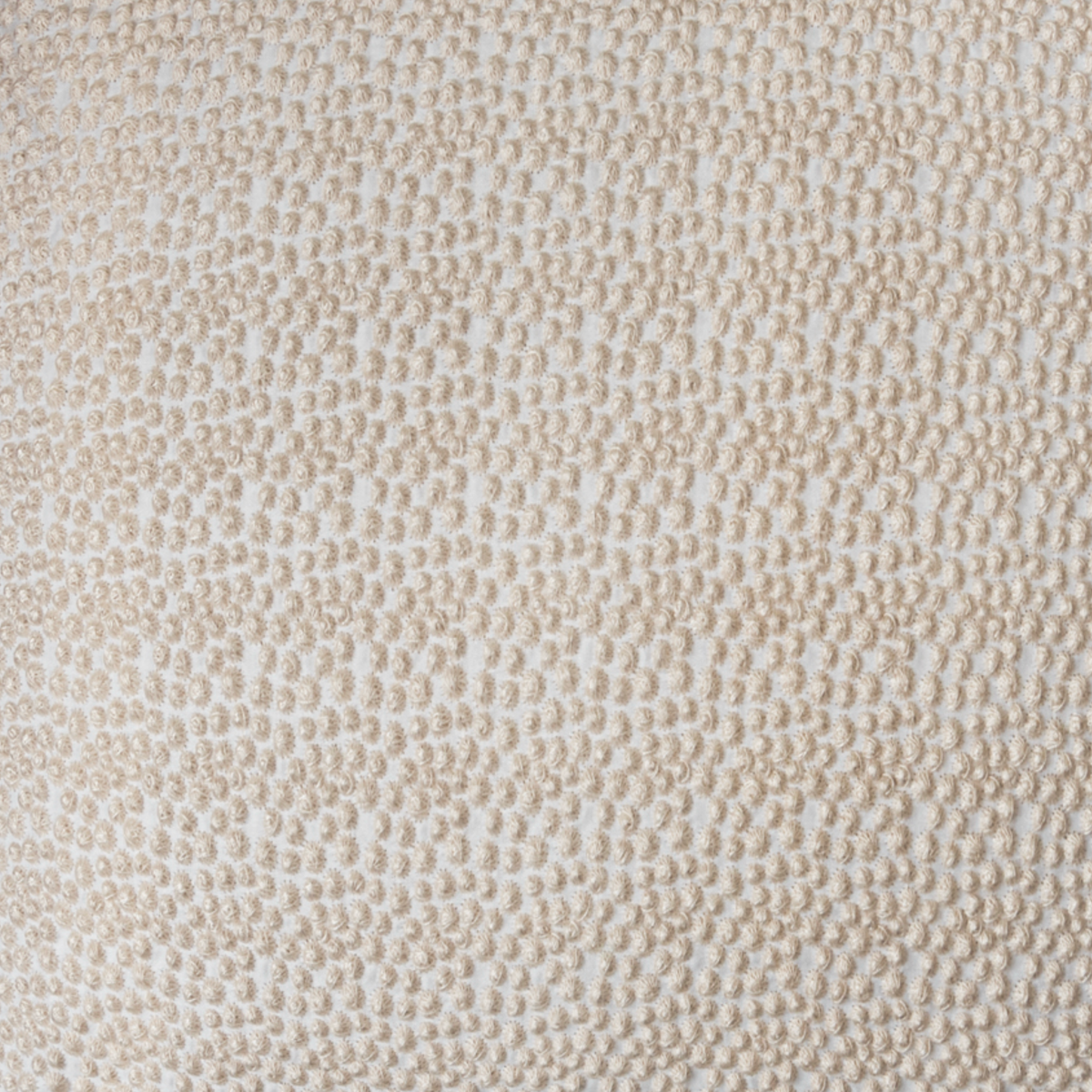 Detail View of BOVI Pearls Bedding in White and Latte Colors