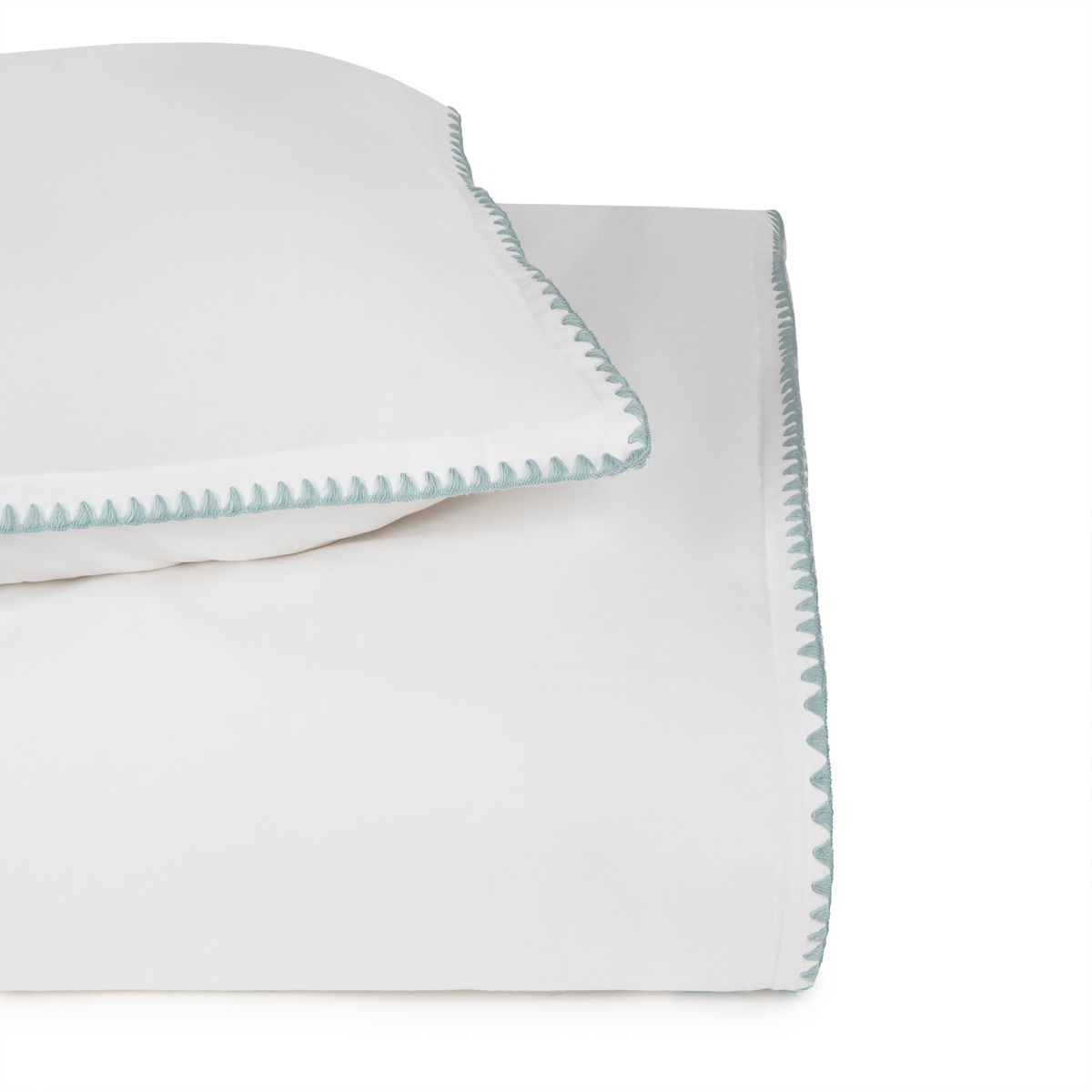 Duvet Cover Closeup of Aqua BOVI Poppy Bedding