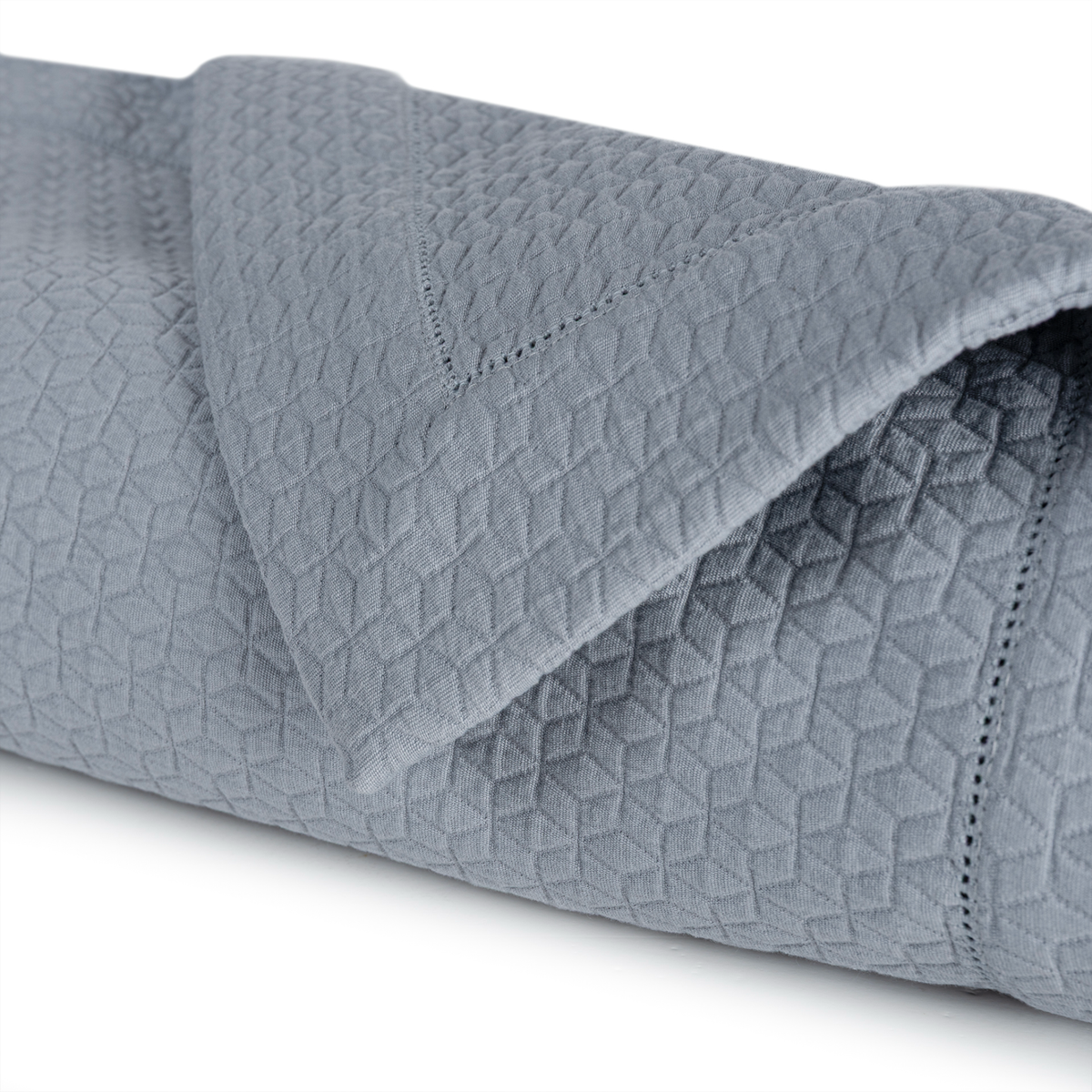 Closeup of Ocean Blue BOVI Selena Coverlet