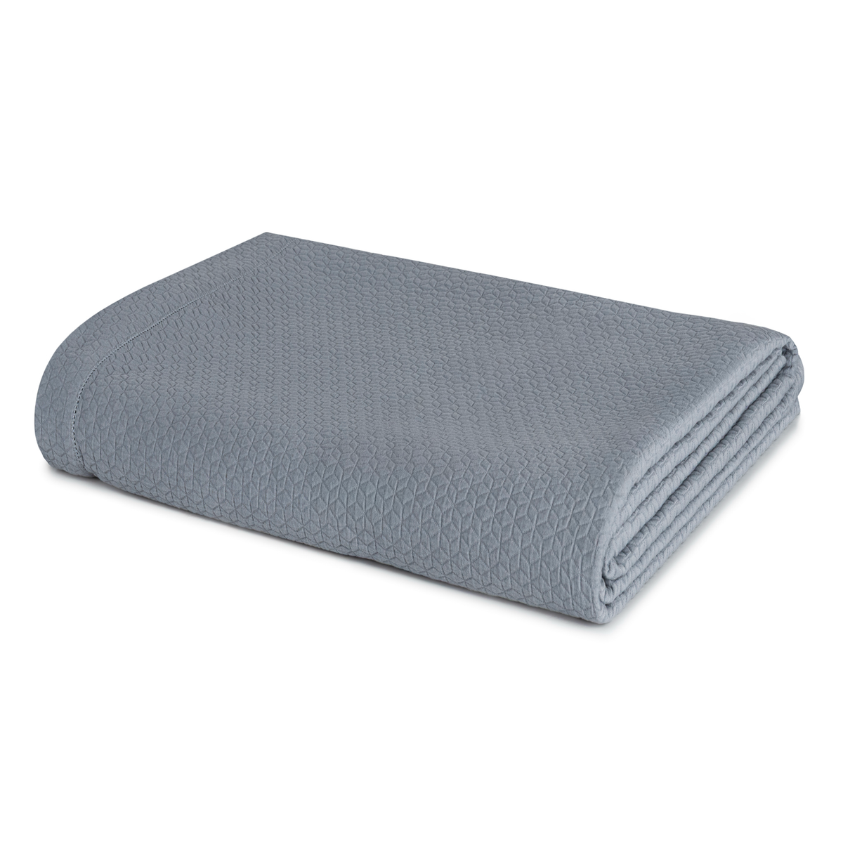 Folded Ocean Blue BOVI Selena Coverlet