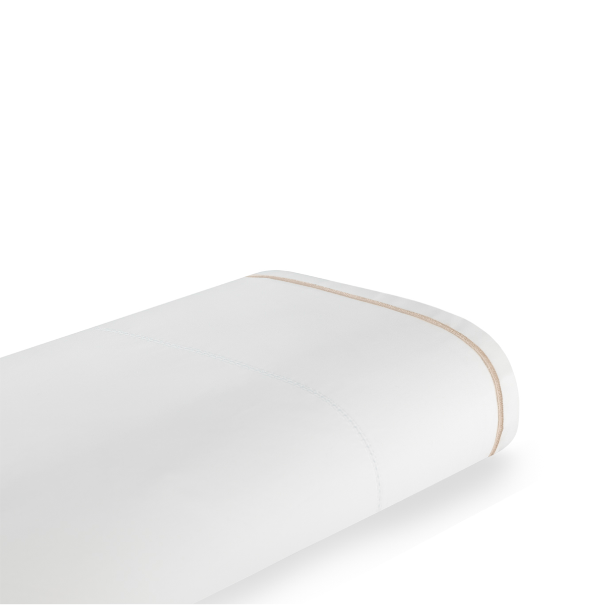 Flat Sheet Detail White and Latte BOVI Sierra Bedding