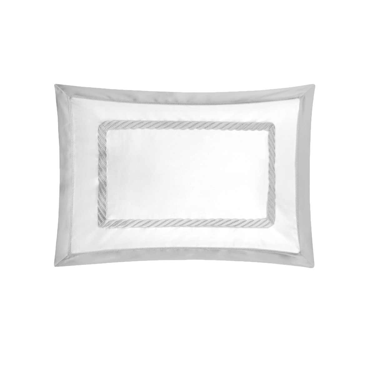 Boudoir Sham of BOVI Simone Bedding with White and Silver color