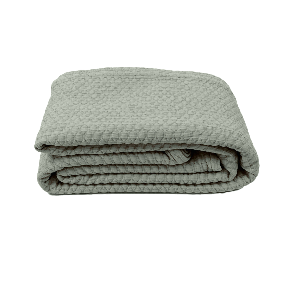 Folded BOVI Simply Cotton Matelassé Coverlet in Dove Color