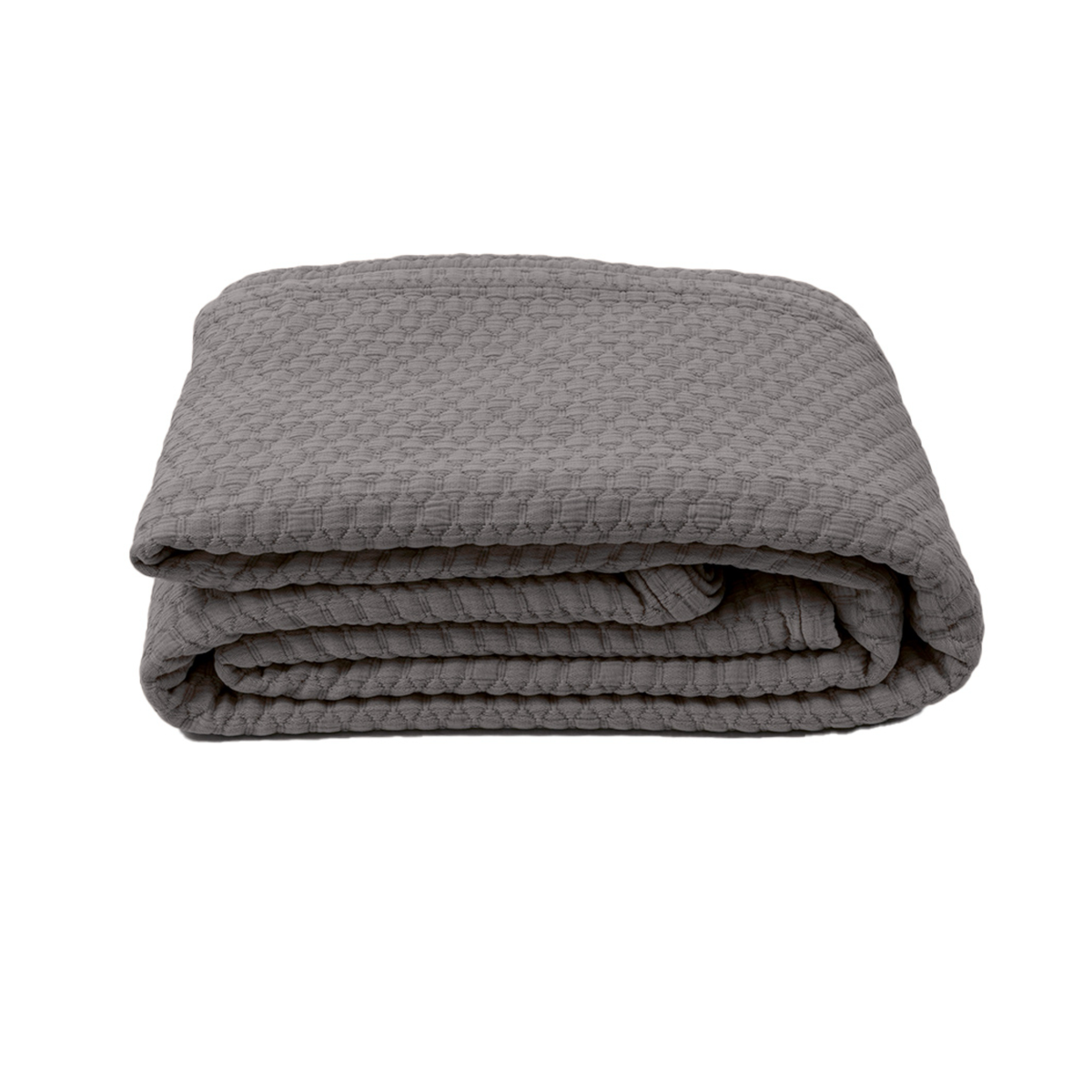 Folded BOVI Simply Cotton Matelassé Coverlet in Grey Color