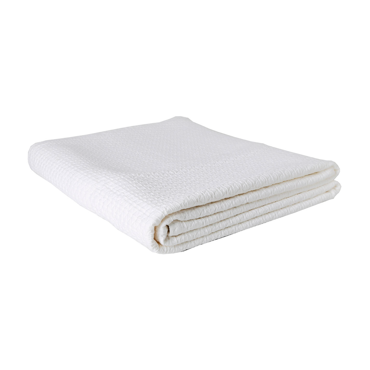Folded BOVI Simply Cotton Matelassé Coverlet in White Color
