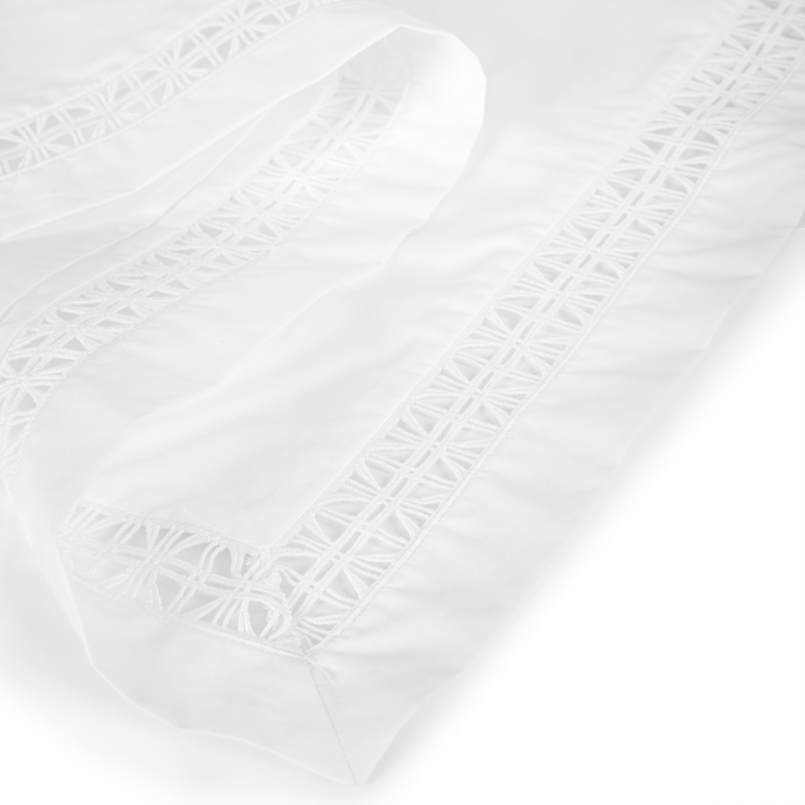 Bed in White BOVI Sloan Bedding Collection with Monroe coverlet in Ocean Blue