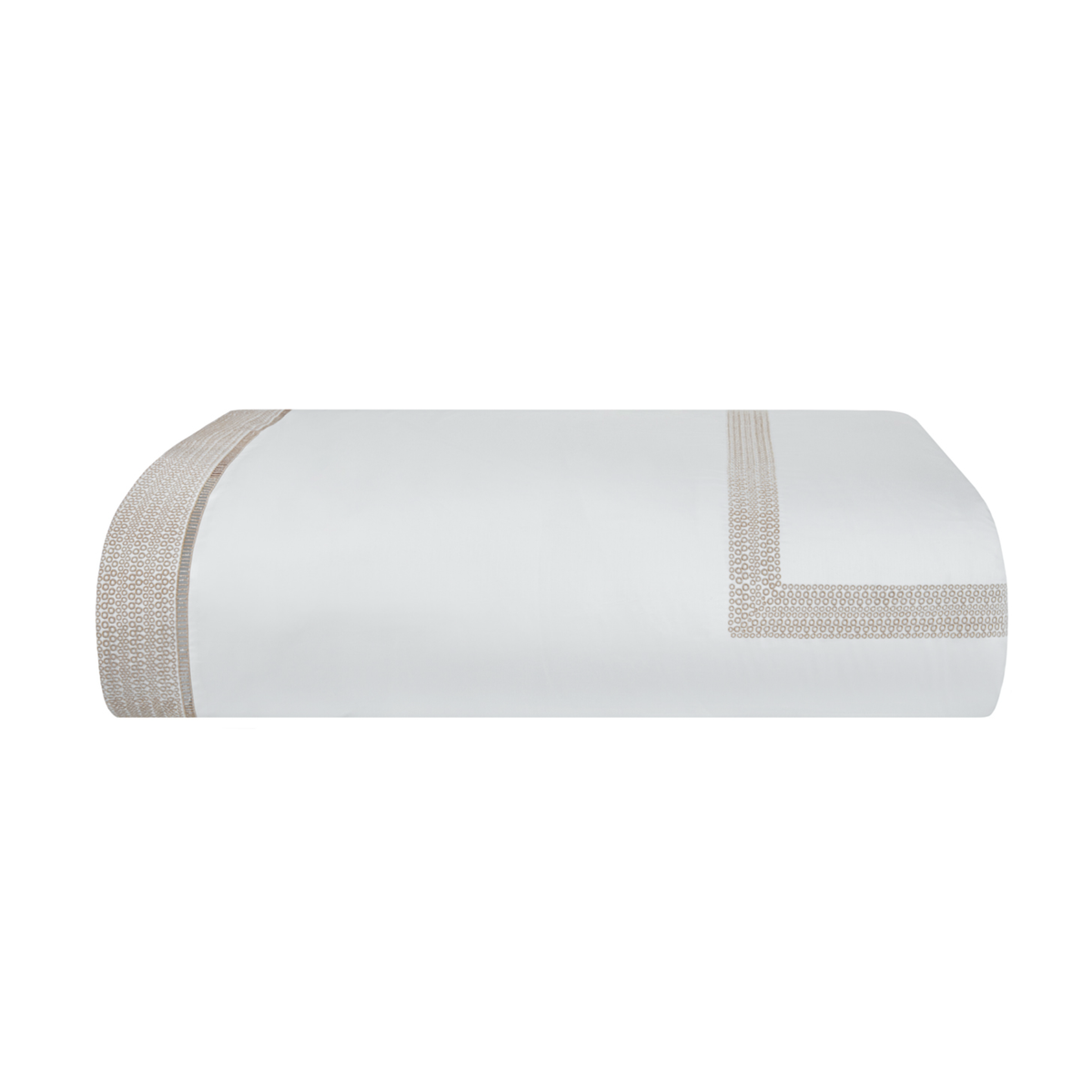 White and Latte color Folded Duvet Cover of BOVI Windsor bedding collection