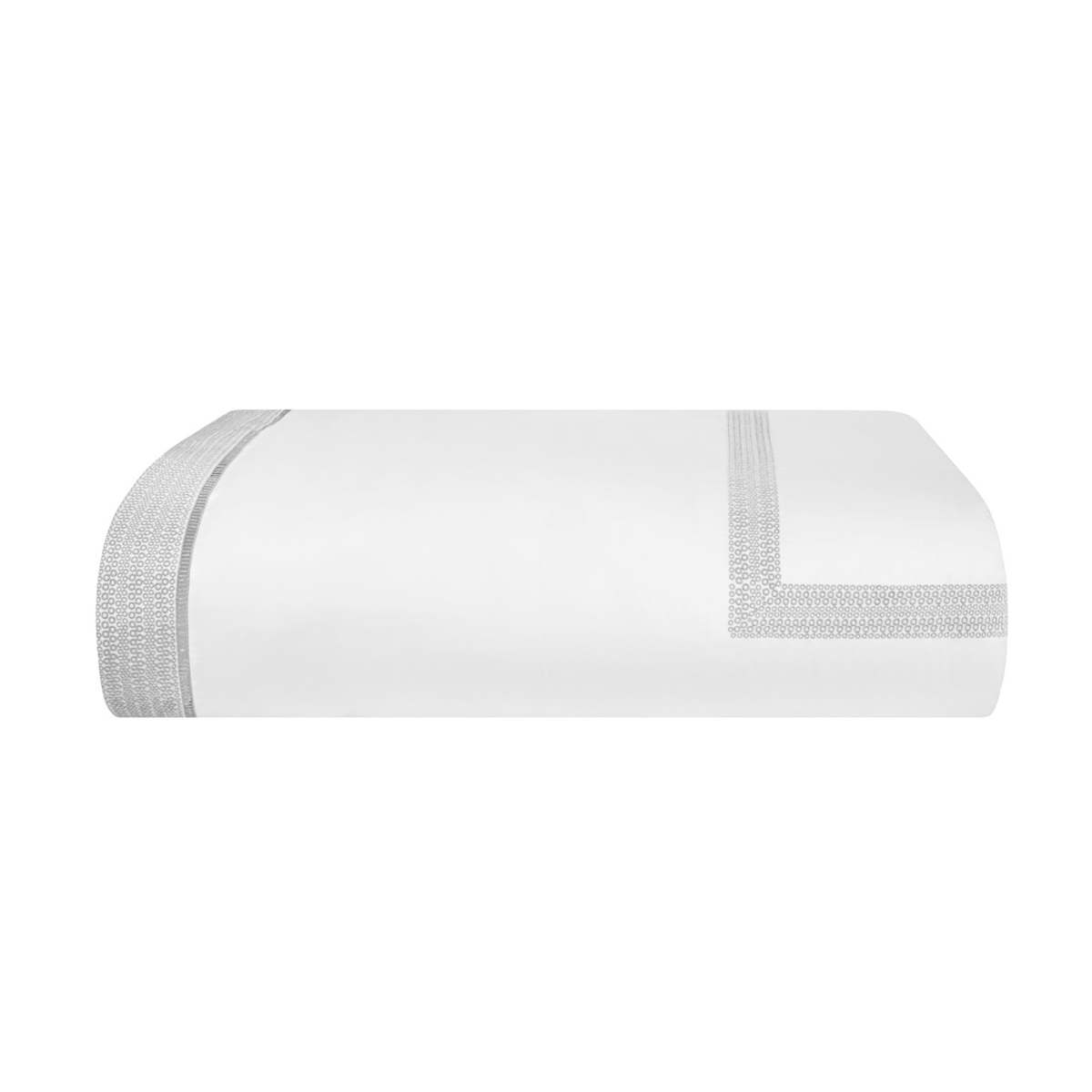 White and Silver color Folded Duvet Cover of BOVI Windsor bedding collection