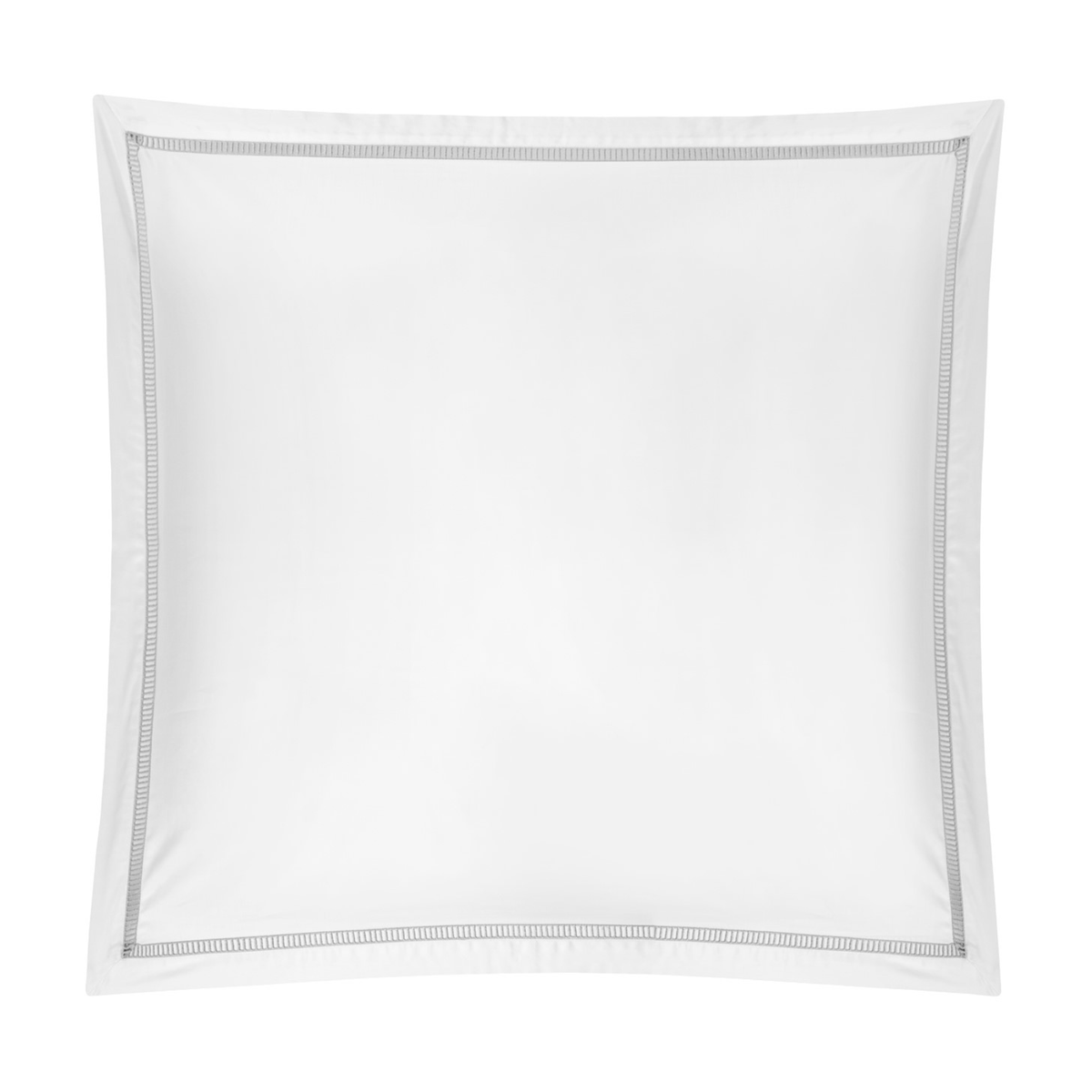 White and Silver color Euro Sham Silo of BOVI Windsor bedding collection