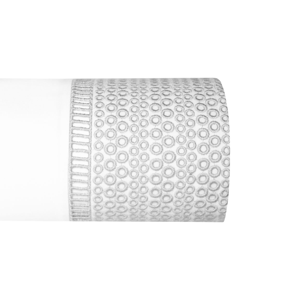 A White and Silver color BOVI Windsor bedding collection