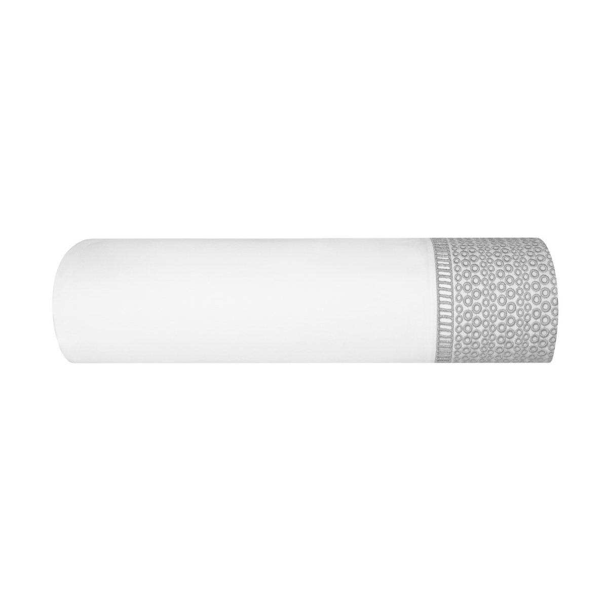 White and Silver color Folded Flat Sheet of BOVI Windsor bedding collection