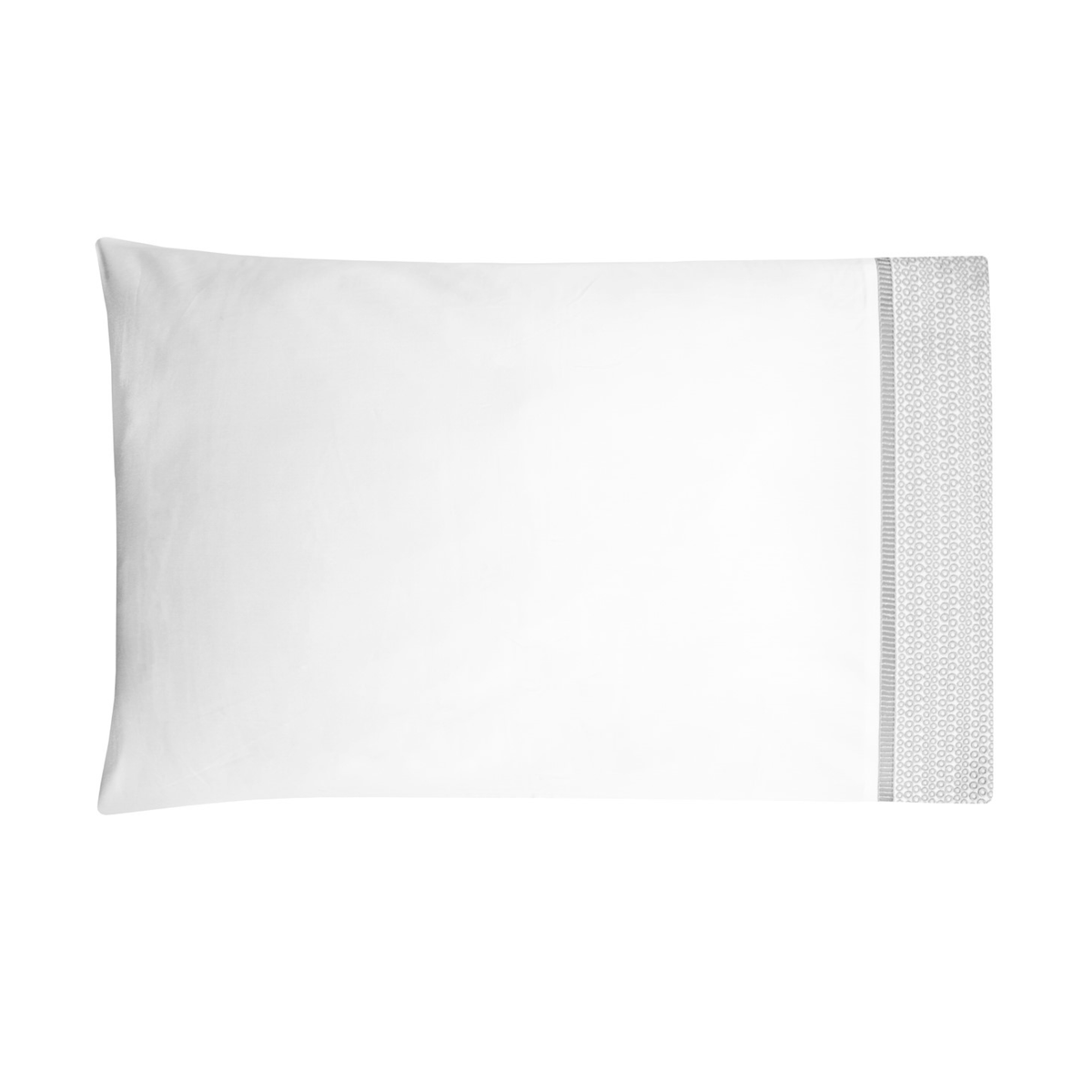 White and Silver color Pillowcase Silo of BOVI Windsor bedding collection